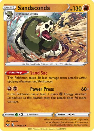 Sandaconda (110) (110) 110  - Holofoil SWSH01 Sword & Shield Base Set - Holo Rare SWSH01: Sword & Shield Base Set Pokemon Single  Squirtle Squad Card Shop.
