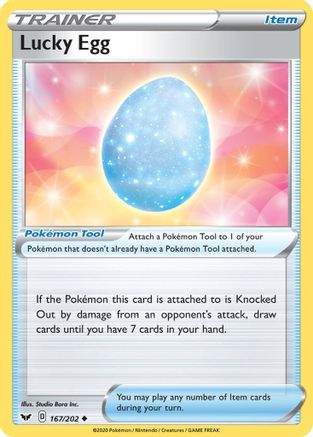 Lucky Egg 167  - Reverse Holofoil SWSH01 Sword & Shield Base Set - Uncommon SWSH01: Sword & Shield Base Set Pokemon Single  Squirtle Squad Card Shop.