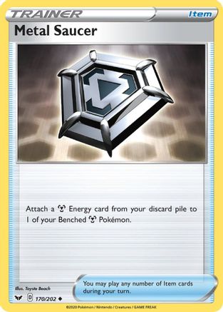 Metal Saucer 170  - Reverse Holofoil SWSH01 Sword & Shield Base Set - Uncommon SWSH01: Sword & Shield Base Set Pokemon Single  Squirtle Squad Card Shop.