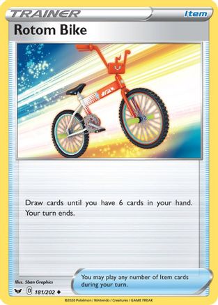 Rotom Bike 181  SWSH01 Sword & Shield Base Set - Uncommon SWSH01: Sword & Shield Base Set Pokemon Single  Squirtle Squad Card Shop.