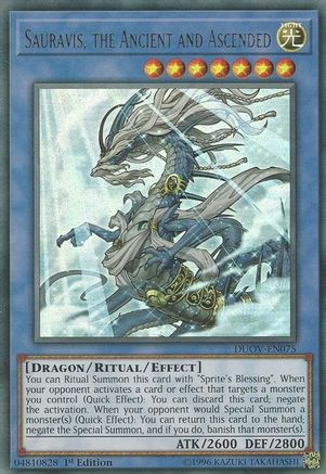 Sauravis, the Ancient and Ascended (DUOV-EN075) - Duel Overload 1st Edition Duel Overload Yugioh Single  Squirtle Squad Card Shop.