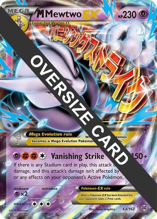 M Mewtwo EX - 63/162/162  - Holofoil Jumbo Cards - Promo Jumbo Cards Pokemon Single  Squirtle Squad Card Shop.