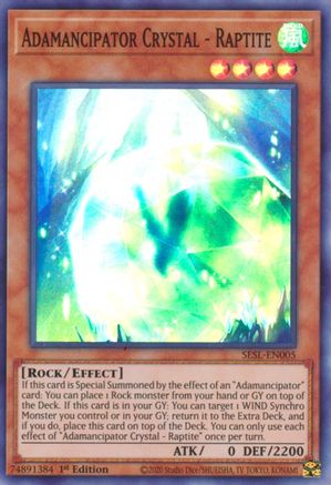Adamancipator Crystal - Raptite (SESL-EN005) - Secret Slayers 1st Edition Secret Slayers Yugioh Single  Squirtle Squad Card Shop.