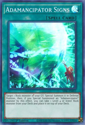 Adamancipator Signs (SESL-EN011) - Secret Slayers 1st Edition Secret Slayers Yugioh Single  Squirtle Squad Card Shop.
