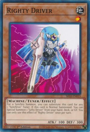 Righty Driver (SR10-EN019) - Structure Deck: Mechanized Madness 1st Edition Structure Deck: Mechanized Madness Yugioh Single  Squirtle Squad Card Shop.