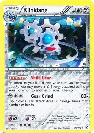 Klinklang - 76/114 (Cracked Ice Holo)/114  - Reverse Holofoil Blister Exclusives - Promo Blister Exclusives Pokemon Single  Squirtle Squad Card Shop.