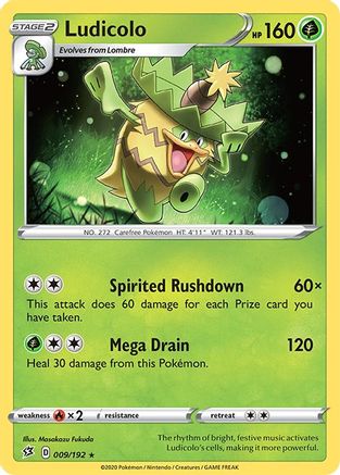 Ludicolo 009  SWSH02 Rebel Clash - Rare SWSH02: Rebel Clash Pokemon Single  Squirtle Squad Card Shop.