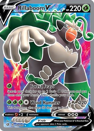 Rillaboom V (Full Art) 175  - Holofoil SWSH02 Rebel Clash - Ultra Rare SWSH02: Rebel Clash Pokemon Single  Squirtle Squad Card Shop.