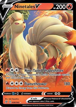 Ninetales V 026  - Holofoil SWSH02 Rebel Clash - Ultra Rare SWSH02: Rebel Clash Pokemon Single  Squirtle Squad Card Shop.