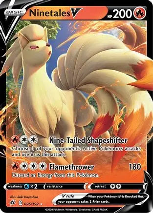 Ninetales V 026  - Holofoil SWSH02 Rebel Clash - Ultra Rare SWSH02: Rebel Clash Pokemon Single  Squirtle Squad Card Shop.