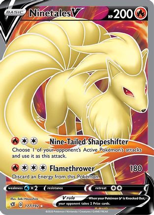 Ninetales V 177/192 - Rebel Clash Full Art Ultra Rare Holofoil