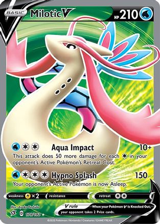 Milotic V 179/192 - Full Art Holofoil SWSH02 Rebel Clash - Ultra Rare