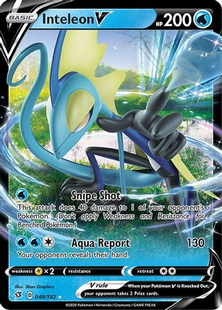 Inteleon V 049  - Holofoil SWSH02 Rebel Clash - Ultra Rare SWSH02: Rebel Clash Pokemon Single  Squirtle Squad Card Shop.