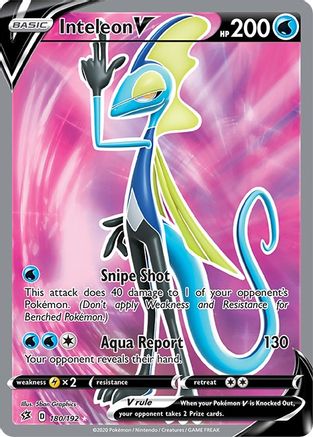Inteleon V (Full Art) 180  - Holofoil SWSH02 Rebel Clash - Ultra Rare SWSH02: Rebel Clash Pokemon Single  Squirtle Squad Card Shop.