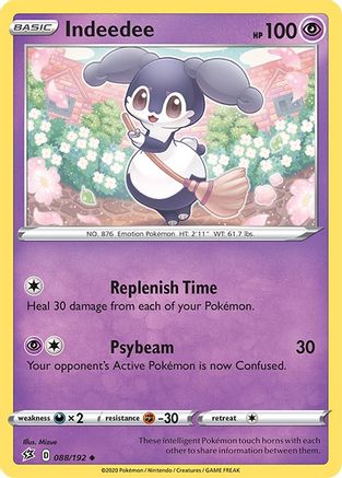 Indeedee 088  SWSH02 Rebel Clash - Uncommon SWSH02: Rebel Clash Pokemon Single  Squirtle Squad Card Shop.