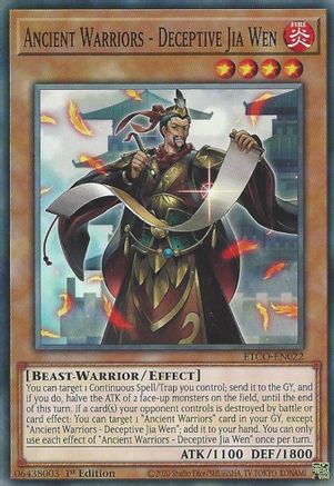 Ancient Warriors - Deceptive Jia Wen (ETCO-EN022) - Eternity Code 1st Edition Eternity Code Yugioh Single  Squirtle Squad Card Shop.