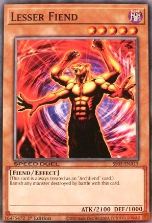 Lesser Fiend (SS05-ENA13) - Speed Duel Decks: Twisted Nightmares 1st Edition Speed Duel Decks: Twisted Nightmares Yugioh Single  Squirtle Squad Card Shop.