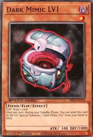 Dark Mimic LV1 (SS05-ENA18) - Speed Duel Decks: Twisted Nightmares 1st Edition Speed Duel Decks: Twisted Nightmares Yugioh Single  Squirtle Squad Card Shop.