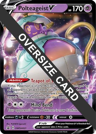 Polteageist V - SWSH021  - Holofoil Jumbo Cards - Promo Jumbo Cards Pokemon Single  Squirtle Squad Card Shop.