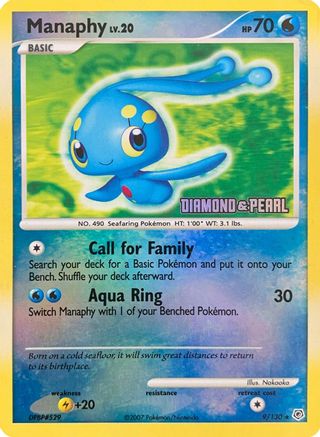 Manaphy - 9/130 [Diamond & Pearl]/130  - Reverse Holofoil Burger King Promos - Promo Burger King Promos Pokemon Single  Squirtle Squad Card Shop.
