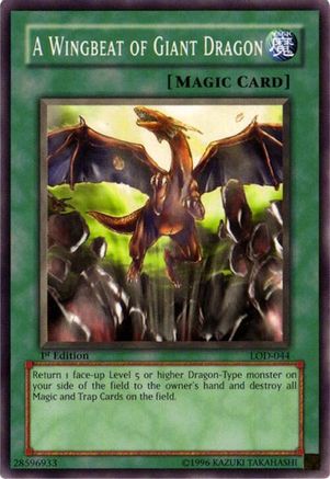 A Wingbeat of Giant Dragon (LOD-044) - Legacy of Darkness Unlimited Legacy of Darkness Yugioh Single  Squirtle Squad Card Shop.