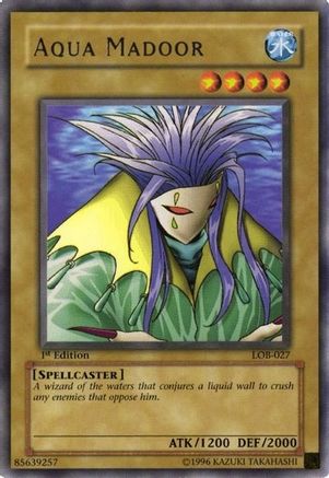 Aqua Madoor (LOB-027) - The Legend of Blue Eyes White Dragon Unlimited The Legend of Blue Eyes White Dragon Yugioh Single  Squirtle Squad Card Shop.