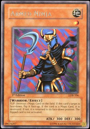 Armed Ninja (LOB-106) - The Legend of Blue Eyes White Dragon Unlimited The Legend of Blue Eyes White Dragon Yugioh Single  Squirtle Squad Card Shop.