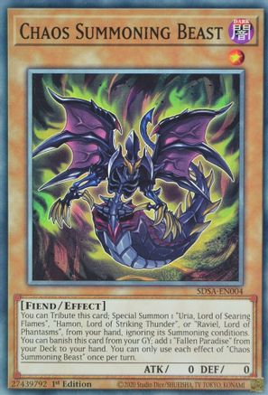 Chaos Summoning Beast (SDSA-EN004) - Structure Deck: Sacred Beasts 1st Edition Structure Deck: Sacred Beasts Yugioh Single  Squirtle Squad Card Shop.