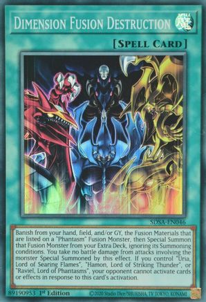 Dimension Fusion Destruction (SDSA-EN046) - Structure Deck: Sacred Beasts 1st Edition Structure Deck: Sacred Beasts Yugioh Single  Squirtle Squad Card Shop.