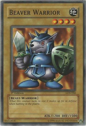 Beaver Warrior (LOB-064) - The Legend of Blue Eyes White Dragon Unlimited The Legend of Blue Eyes White Dragon Yugioh Single  Squirtle Squad Card Shop.