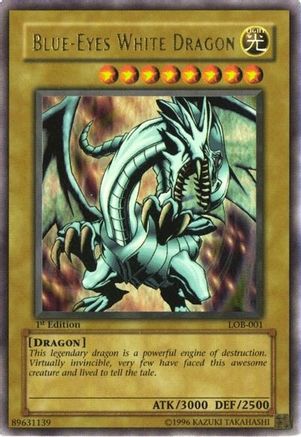 Blue-Eyes White Dragon (LOB-001) - The Legend of Blue Eyes White Dragon 1st Edition The Legend of Blue Eyes White Dragon Yugioh Single  Squirtle Squad Card Shop.