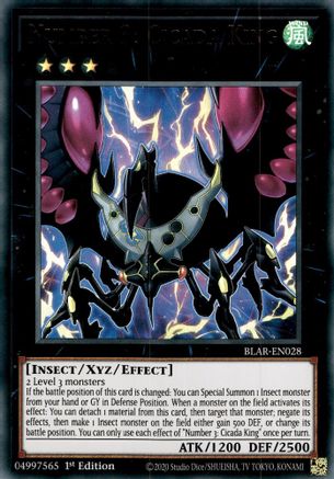 Number 3: Cicada King (BLAR-EN028) - Battles of Legend: Armageddon 1st Edition Battles of Legend: Armageddon Yugioh Single  Squirtle Squad Card Shop.