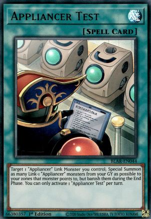 Appliancer Test (BLAR-EN044) - Battles of Legend: Armageddon 1st Edition Battles of Legend: Armageddon Yugioh Single  Squirtle Squad Card Shop.