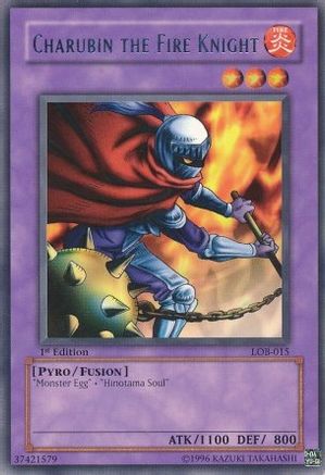 Charubin the Fire Knight (LOB-015) - The Legend of Blue Eyes White Dragon 1st Edition The Legend of Blue Eyes White Dragon Yugioh Single  Squirtle Squad Card Shop.