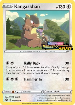 Kangaskhan - SWSH038 (Prerelease)  - Holofoil SWSH Sword & Shield Promo Cards - Promo SWSH: Sword & Shield Promo Cards Pokemon Single  Squirtle Squad Card Shop.
