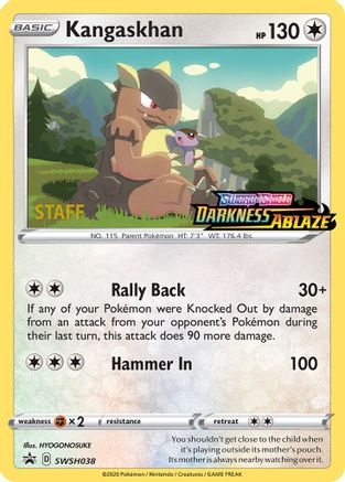 Kangaskhan - SWSH038 (Prerelease) [Staff]  - Holofoil SWSH Sword & Shield Promo Cards - Promo SWSH: Sword & Shield Promo Cards Pokemon Single  Squirtle Squad Card Shop.
