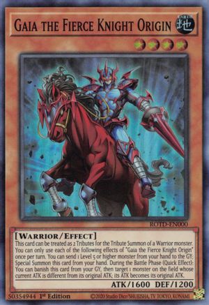 Gaia the Fierce Knight Origin (ROTD-EN000) - Rise of the Duelist 1st Edition Rise of the Duelist Yugioh Single  Squirtle Squad Card Shop.