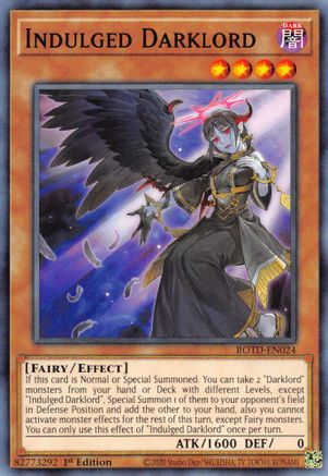 Indulged Darklord (ROTD-EN024) - Rise of the Duelist 1st Edition Rise of the Duelist Yugioh Single  Squirtle Squad Card Shop.