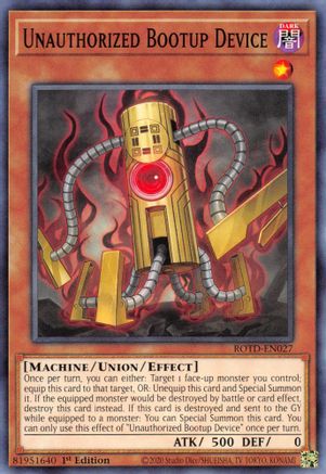 Unauthorized Bootup Device (ROTD-EN027) - Rise of the Duelist 1st Edition Rise of the Duelist Yugioh Single  Squirtle Squad Card Shop.