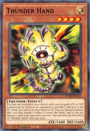Thunder Hand (ROTD-EN031) - Rise of the Duelist 1st Edition Rise of the Duelist Yugioh Single  Squirtle Squad Card Shop.