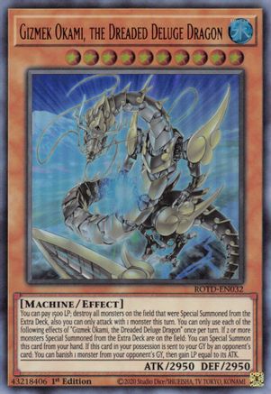 Gizmek Okami, the Dreaded Deluge Dragon (ROTD-EN032) - Rise of the Duelist 1st Edition Rise of the Duelist Yugioh Single  Squirtle Squad Card Shop.