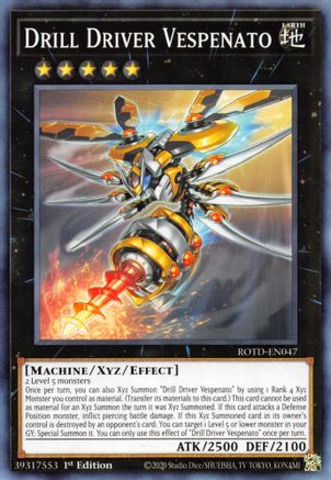 Drill Driver Vespenato (ROTD-EN047) - Rise of the Duelist 1st Edition Rise of the Duelist Yugioh Single  Squirtle Squad Card Shop.