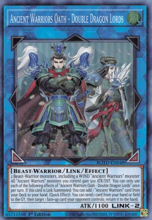 Ancient Warriors Oath - Double Dragon Lords (ROTD-EN048) - Rise of the Duelist 1st Edition Rise of the Duelist Yugioh Single  Squirtle Squad Card Shop.
