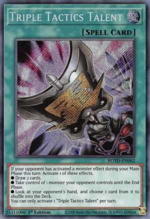 Triple Tactics Talent (ROTD-EN062) - Rise of the Duelist 1st Edition Rise of the Duelist Yugioh Single  Squirtle Squad Card Shop.