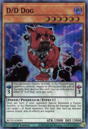 D/D Dog (ROTD-EN091) - Rise of the Duelist 1st Edition Rise of the Duelist Yugioh Single  Squirtle Squad Card Shop.