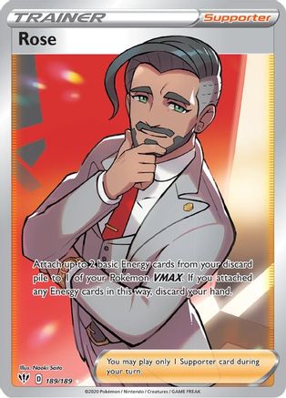 Rose (Full Art) 189  - Holofoil SWSH03 Darkness Ablaze - Ultra Rare SWSH03: Darkness Ablaze Pokemon Single  Squirtle Squad Card Shop.