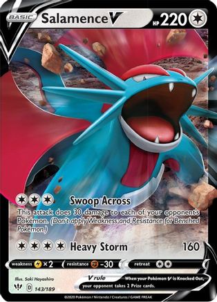 Salamence V 143  - Holofoil SWSH03 Darkness Ablaze - Ultra Rare SWSH03: Darkness Ablaze Pokemon Single  Squirtle Squad Card Shop.