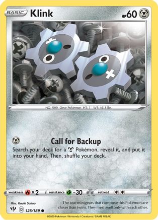 Klink 125  SWSH03 Darkness Ablaze - Common SWSH03: Darkness Ablaze Pokemon Single  Squirtle Squad Card Shop.