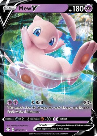 Mew V 069  - Holofoil SWSH03 Darkness Ablaze - Ultra Rare SWSH03: Darkness Ablaze Pokemon Single  Squirtle Squad Card Shop.