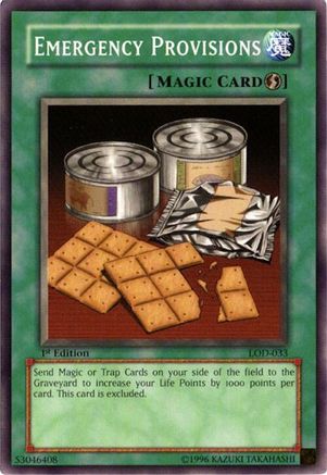 Emergency Provisions (LOD-033) - Legacy of Darkness Unlimited Legacy of Darkness Yugioh Single  Squirtle Squad Card Shop.
